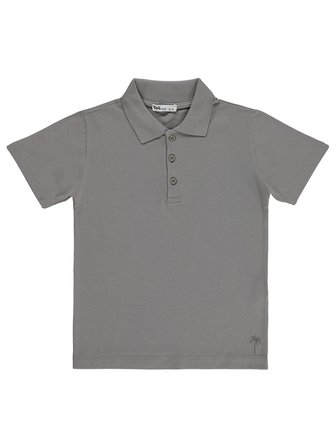 Civil Boys Erkek Çocuk Palmiye Nakışlı Polo Yaka 6-9 Yaş Tişört - Gri