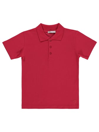 Civil Boys Erkek Çocuk Palmiye Nakışlı Polo Yaka 6-9 Yaş Tişört - Kırmızı