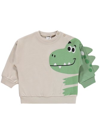 Civil Baby Dinozor Baskılı 3-18 Ay Takım - Bej