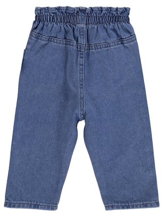 Civil Baby Çiçek Nakışlı Denim 6-18 Ay Pantolon - Mavi