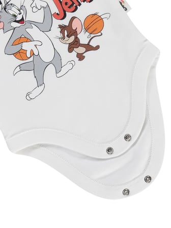 Civil Baby Tom and Jerry Baskılı 3-18 Ay Çıtçıtlı Badi - Ekru