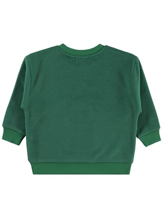 Civil Boys Erkek Çocuk Geyik Nakışlı Sweatshirt | Polar Uzun Kol | Okul Kreş ve Günlük Kullanım - Yeşil