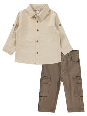 Civil Baby Kargo Cepli 6-18 Ay Takım - Kahverengi