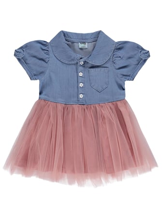 Civil Baby Tencel Tül 6-18 Ay Elbise - Mavi