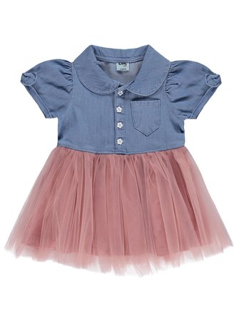 Civil Baby Tencel Tül 6-18 Ay Elbise - Mavi