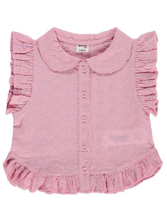 Civil Baby Fistolu Fırfırlı 6-18 Ay Gömlek - Pembe