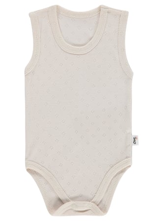 Civil Baby Jakarlı 3-36 Ay Çıtçıtlı Badi - Ekru
