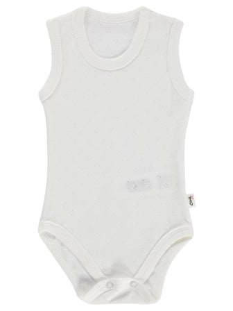 Civil Baby Jakarlı 3-36 Ay Çıtçıtlı Badi - Beyaz