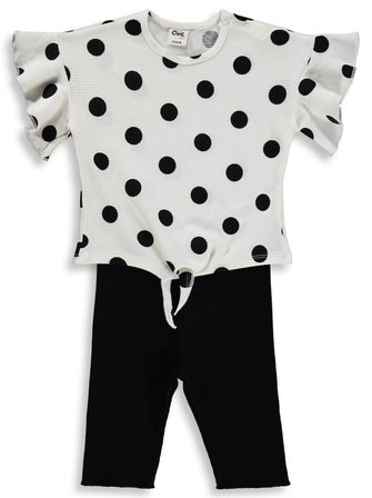Civil Baby Puantiye Empirme Reçmeli 6-18 Ay Takım - Ekru