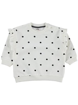 Civil Baby Puantiye Empirme 6-18 Ay Sweatshirt - Ekru