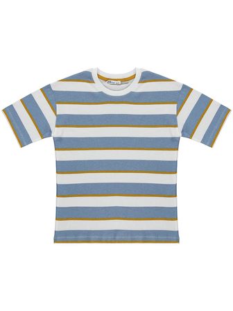 Civil Boys Basic Dokulu Çizgili 10-13 Yaş Tişört - Mavi
