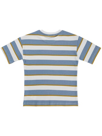 Civil Boys Basic Dokulu Çizgili 10-13 Yaş Tişört - Mavi