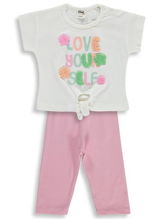 Civil Baby Garnili Çiçek Baskılı 6-18 Ay Takım - Ekru