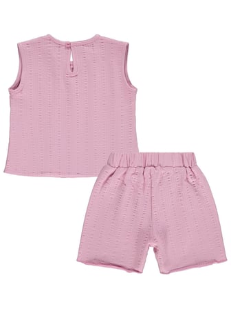 Civil Baby Kurdelalı Şortlu 6-18 Ay Takım - Pembe
