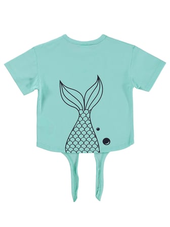 Civil Baby Little Mermaid Baskılı Bağlamalı 6-18 Ay Tişört - Yeşil