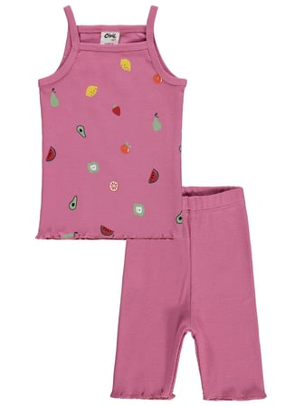 Civil Baby Meyveler Empirme Askılı 6-18 Ay Takım - Pembe