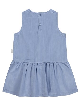 Civil Baby Çiçek Nakışlı 6-18 Ay Elbise - Mavi