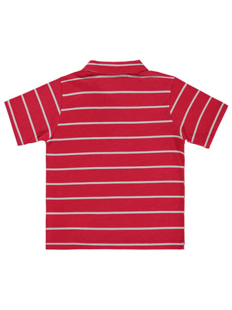 Civil Boys Çizgli Polo Yaka 2-5 Yaş Tişört - Kırmızı