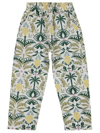 Civil Girls Ananas Desenli 6-9 Yaş Pantolon - Ekru