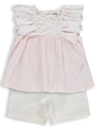 Civil Baby Kol Brodeli 6-18 Ay Takım - Pembe