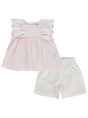Civil Baby Kol Brodeli 6-18 Ay Takım - Pembe