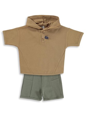 Civil Baby Kapüşonlu 6-18 Ay Takım - Kahverengi
