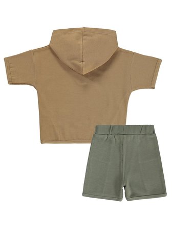 Civil Baby Kapüşonlu 6-18 Ay Takım - Kahverengi