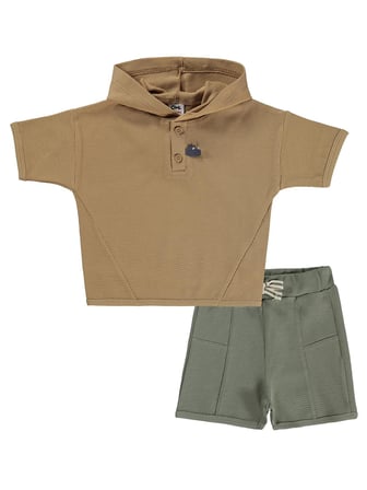 Civil Baby Kapüşonlu 6-18 Ay Takım - Kahverengi