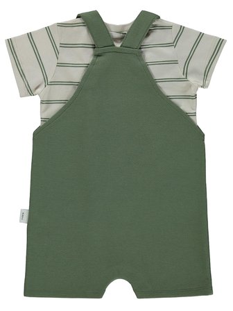 Civil Baby Çizgili Tişört 2'li Set 6-18 Ay Slopet - Haki