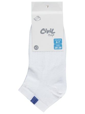 Civil Boys Basic Derbili 3'lü 2-12 Yaş Erkek Çocuk Patik Çorap - Standart