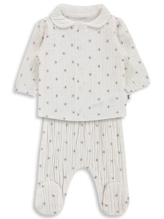 Civil Baby Yıldız Empirme 3-12 Ay Pijama Takımı - Kahverengi
