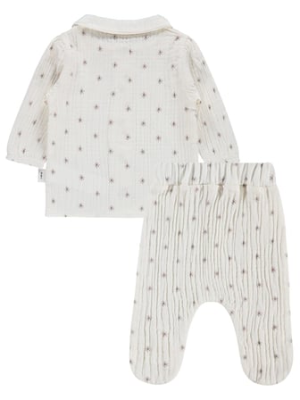 Civil Baby Yıldız Empirme 3-12 Ay Pijama Takımı - Kahverengi