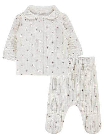 Civil Baby Yıldız Empirme 3-12 Ay Pijama Takımı - Kahverengi