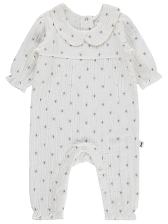 Civil Baby Yıldız Empirme 3-12 Ay Tulum - Kahverengi