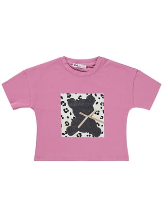 Civil Girls Leopar Ayıcık Desenli 2-5 Yaş Takım - Pembe