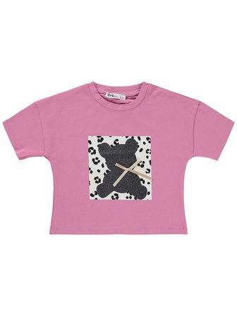 Civil Girls Leopar Ayıcık Desenli 2-5 Yaş Takım - Pembe