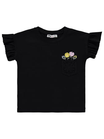 Civil Girls Fiyonklu 2-5 Yaş Takım - Siyah