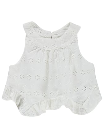 Civil Baby Brodeli Şortlu 6-18 Ay Takım - Kırık Beyaz