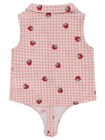 Civil Baby Puanlı Çizgli Empirme 6-18 Ay Gömlek - Pembe