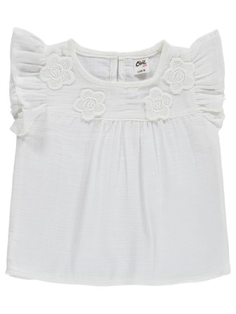 Civil Baby Çiçek Aksesuarlı 6-18 Ay Takım - Ekru