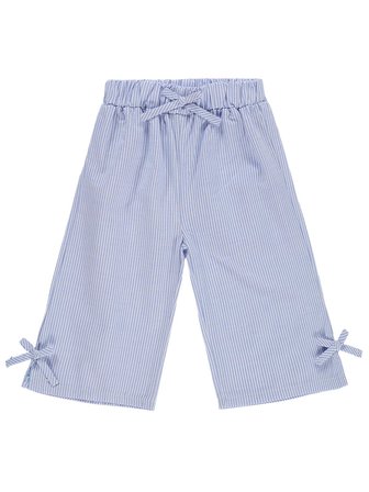 Civil Baby Fiyonk Detaylı Çizgi Empirme 6-18 Ay Pantolon - Pastel Mavi
