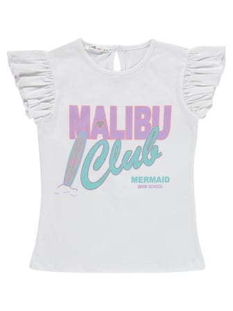 Civil Girls Malibu Baskılı Şortlu 6-9 Yaş Takım - Kırık Beyaz