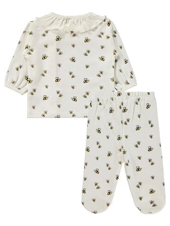 Civil Baby Arı Empirme 1-9 Ay Pijama Takımı - Ekru