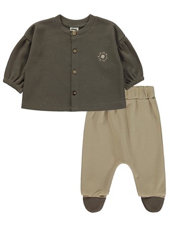 Civil Baby Güneş Baskılı 1-9 Ay Pijama Takımı - Kahverengi