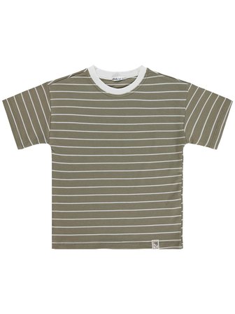 Civil Boys Jakar Çizgili 6-9 Yaş Tişört - Haki