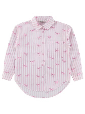 Civil Girls Fiyonk Baskılı 6-9 Yaş Gömlek - Pembe