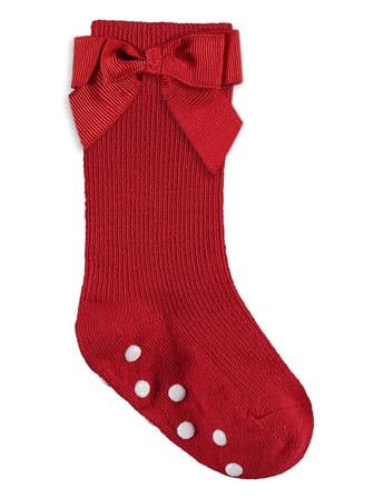 Civil Baby Fiyonk Aksesuarlı Kaydırmaz 2'li 6- Bebek Kız Çorap Set - Standart