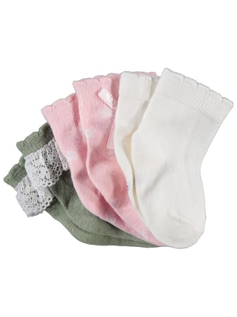 Civil Baby Dantel ve Fiyonk Aksesuarlı 3'lü 6- Bebek Kız Çorap Set - Standart