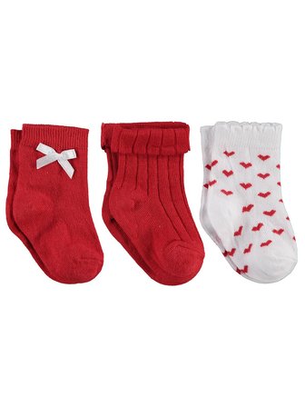 Civil Baby Fiyonk Aksesuarlı 3'lü 6-18 Ay Bebek Kız Çorap Set - Standart