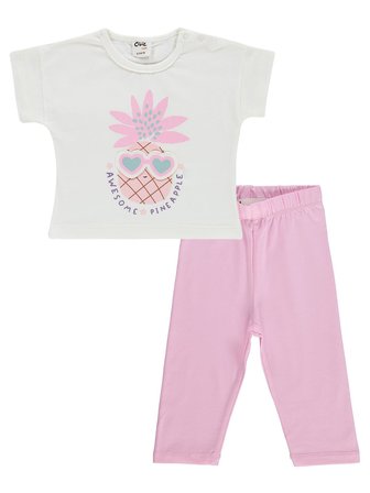 Civil Baby Ananas Baskılı 6-18 Ay Takım - Ekru
